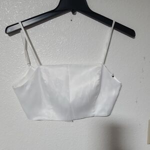 Lulu's White Satin Crop Cami No Size Tag. Like M